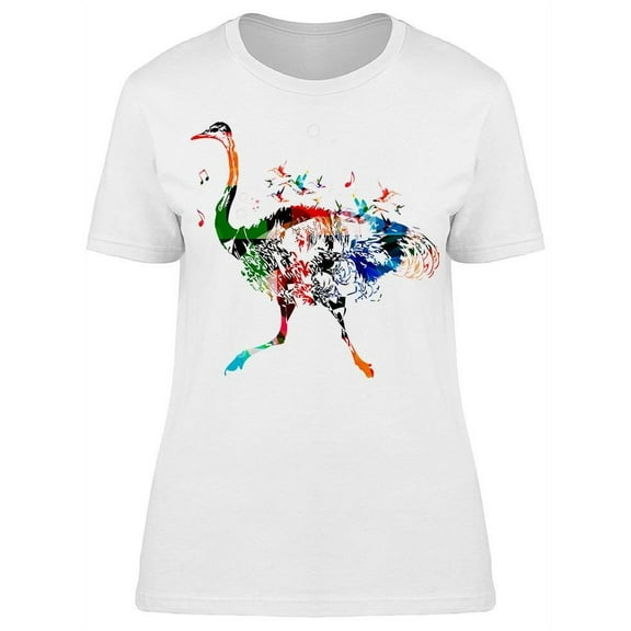 Colorful Ostrich Hummingbirds T-Shirt Women -Image by Shutterstock, Female Small
