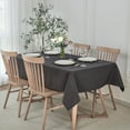 thumbnail image 2 of Square Tablecloth Water Resistance Antiwrinkle Spill Proof Linen Looking Texture Table Cloth, Decorative Fabric Table Cover for Banquet Parties Event Holiday Dinner, 70 x 70 Inch, Charcoal, 2 of 6