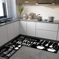 thumbnail image 2 of Black Farmhouse Kitchen Rugs Set 2 Piece Motto Design Seasonal Decorative Rug for Kitchen Low-Profile Floor Mats Decorations for Home Kitchen 17x48+17x30 Inches, 2 of 6