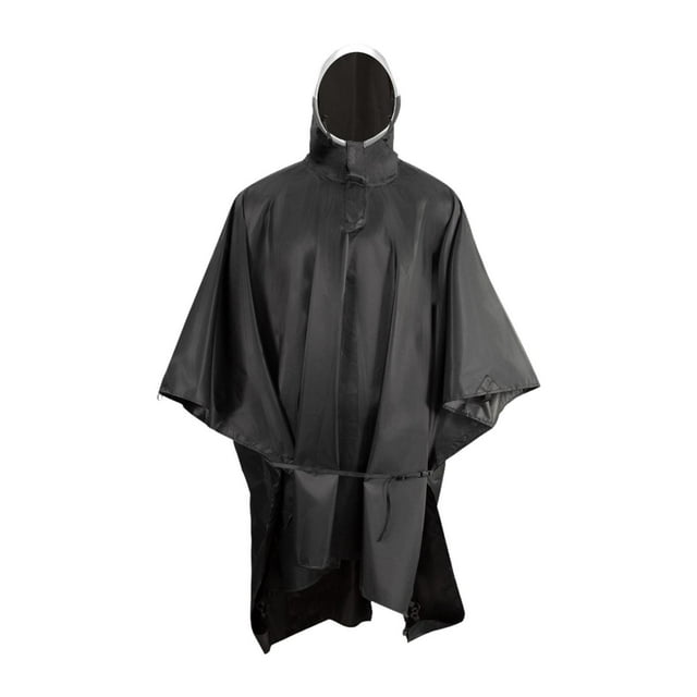 impermeable con capucha, chaqueta reutilizable para senderismo, viajes, ciclismo, actividades al libre, adultos Negro