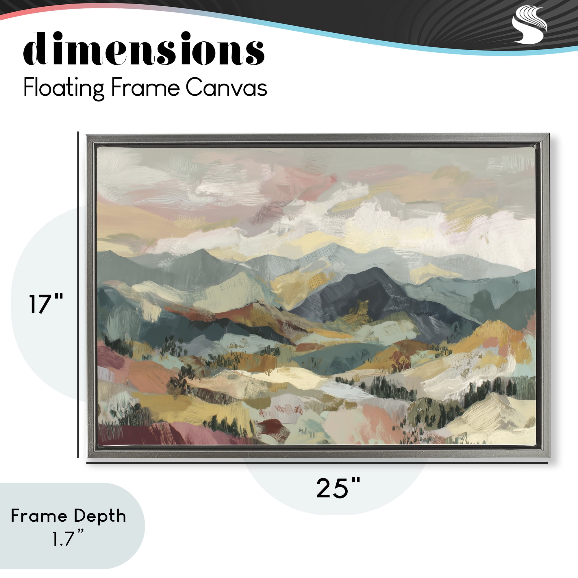 Stupell Industries Mountain Valley Vista Gray Framed Floater Canvas Wall Art, design by Chromatic Storm Studio