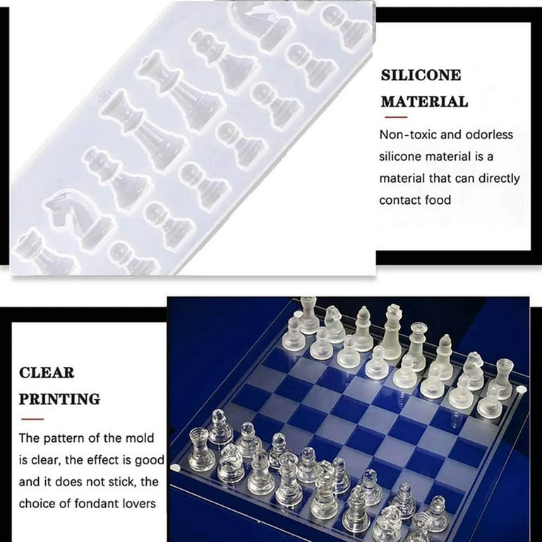 6pcs DIY Chess Pieces Mold Silicone Chess Pieces Mold DIY Desktop Decor Mold  