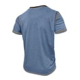 thumbnail image 3 of Dwelliawo Button Shirts for Men Short Sleeve Henley Shirts Lightweight Loose Clothing Summer Casual Tee Shirts Button Collared Shirt with Pocket Light Blue L, 3 of 7