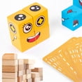 thumbnail image 5 of Bloques de construcción de cubos de Rubik con expresión que cambian de cara, caja de hierro, juguetes de batalla para niños, juego de mesa entre padres e hijos, juguetes de nivel de desafío de madera, 5 of 5