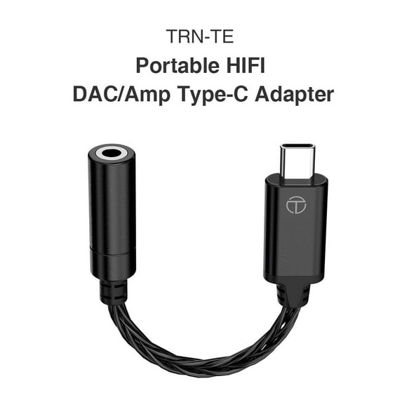 TE DAC AMP Adapter Type-C to 3.5mm Audio Cable chip Earphone Amplifier PCM 192kHz For Flagship Store Black