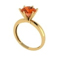 thumbnail image 2 of Solitaire Engagement Ring for Women - 2ct Simulated Red Diamond in 14K Yellow Gold Promise Ring, 2 of 6