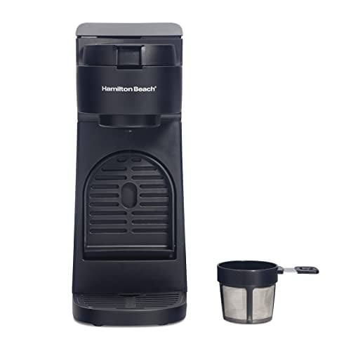 Hamilton Beach The Scoop Cafetera de una sola porción y cafetera de tierra rápida para tazas de 8 a 14 onzas, cervezas en minutos, negro (47620), próxima g Hamilton Beach NA