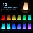 thumbnail image 3 of Lámpara de noche LED colorida, lámpara de noche táctil con 13 colores cambiantes, lámpara de mesa recargable con luz blanca cálida para dormitorio, habitación de bebé y sala de estar, 3 of 8