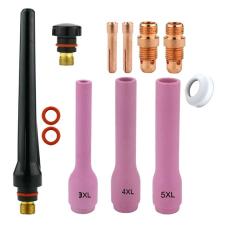 

Consumables Kit for 17-18-26 Series TIG Torches with Stubby Set-Up - X-Long Nozzle - Sizes: 0.040 and 1/16 (Model: AK-1-STUBXL)