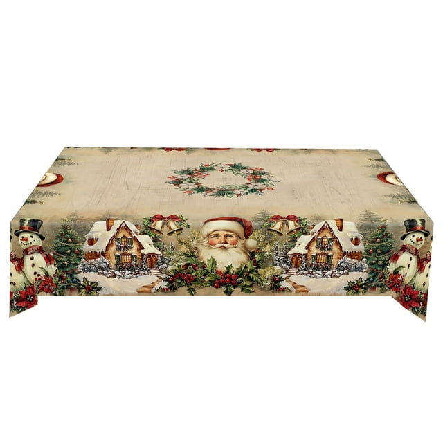Liyamei 2026 Ne W Round/Rectangle Christmas Tablecloth Christmas Tablecloth Washable For Party Picnic Dinner Décor