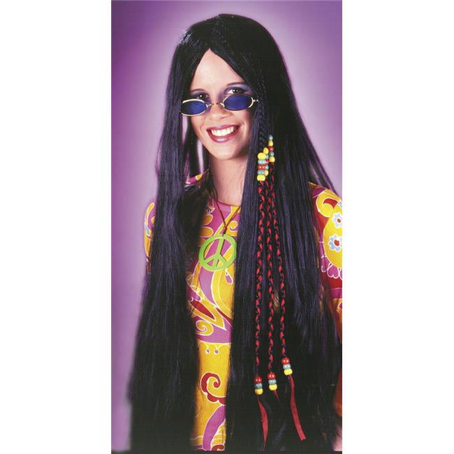 Braided Hippie Black Wig Adult Halloween Accessory 
