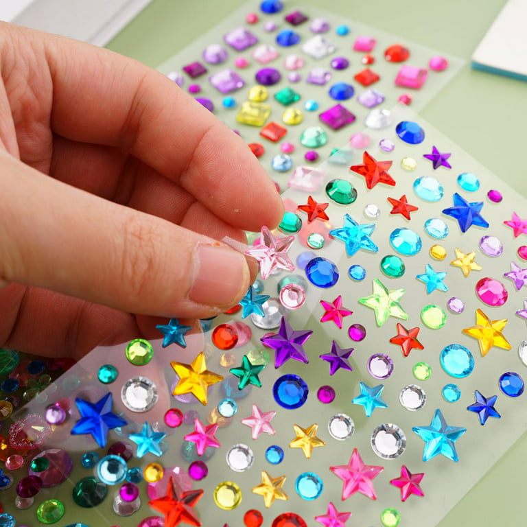 Gems for Crafts - 529 Pcs Self Adhesive Rhinestone Stickers with Tweezer, 6  S