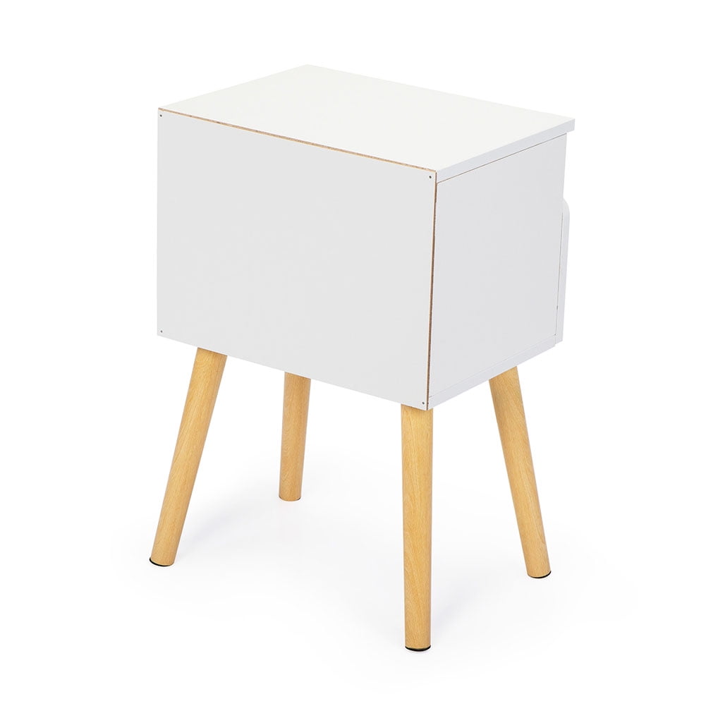Kepooman Nightstand, Modern End Table Side Table with Drawer and Storage Shelf Wood Night Stand Bedside Table for Bedroom, Living Room, Sofa Couch, Hall, White Kepooman Nightstand, Modern End Table Side Table with Drawer and Storage Shelf Wood Night Stand Bedside Table for Bedroom, Living Room, Sofa Couch, Hall, White