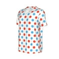 thumbnail image 2 of Haiem Hip Hop Hipster Baseball Jersey Button Down Shirts Sports Uniforms Men Women Jersey(Red Blue Polka Dots,Small), 2 of 9