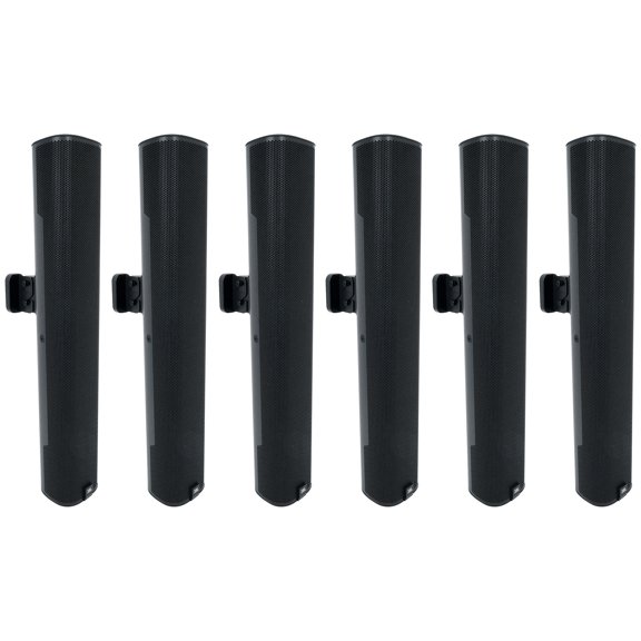 (6) JBL COL600-BK 24" Black 70V Commercial Slim Column Wall Mount Array Speakers