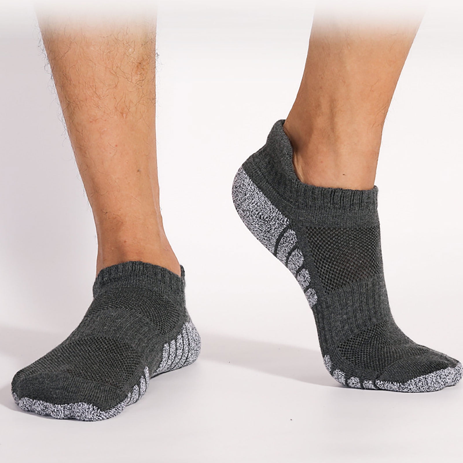 High Socks Women 6 Pairs Men Women Athletic Ankle Socks Thick Cushion Low Cut Comfortable Breathable Socks Womens Ruffle Socks Dark Gray L