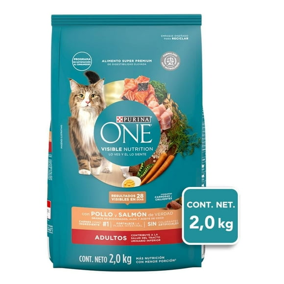 Alimento para Gato Purina One Adultos Pollo y Salmón 2 kg