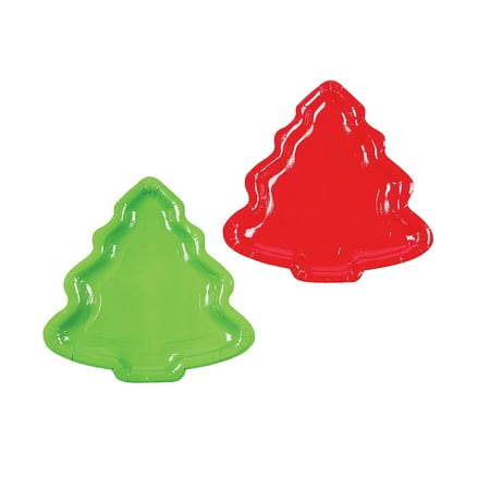 Christmas Tree Shaped Dinner Plate (8Pc) - Party Supplies - 8