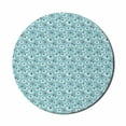 thumbnail image 1 of Floral Mouse Pad for Computers, Repeating Flowers Bees Nature Interpretation in Pastel Colors Pattern, Round Non-Slip Thick Rubber Modern Mousepad, 8" Round, Pale Sky Blue and White, by Ambesonne, 1 of 2