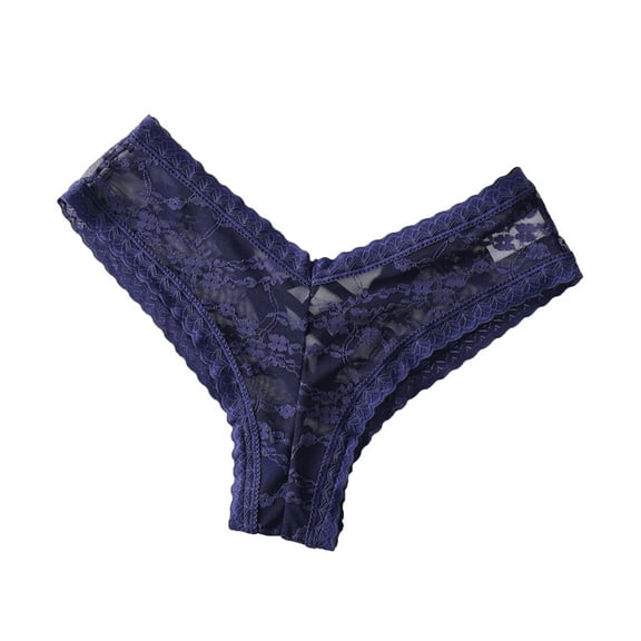 HBYJLZYG Womens Lingerie Lace Thongs V-Waist Briefs Underwear Panties T String Knick Breathable Soft Stretchy
