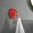 thumbnail image 2 of Fesfesfes Ceramic Gold Clothes Hook Bathroom Kitchen Adhesive Mount No Punching Elegant Decor Organizes Robes Towels Decorative, 2 of 5