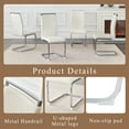 thumbnail image 2 of Noble House 39.4" Modern High Dining Chairs, PU Leather Upholstered High Back, C-Shaped Metal Legs, White, Set of 4, 2 of 8