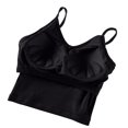 thumbnail image 5 of Jamicy Sleep Tops for Women Cropped Solid Color Underwear Pajamas Wear to Out Women's Loungewear with Adjustable Chest Pads Women's Camisole, 5 of 5