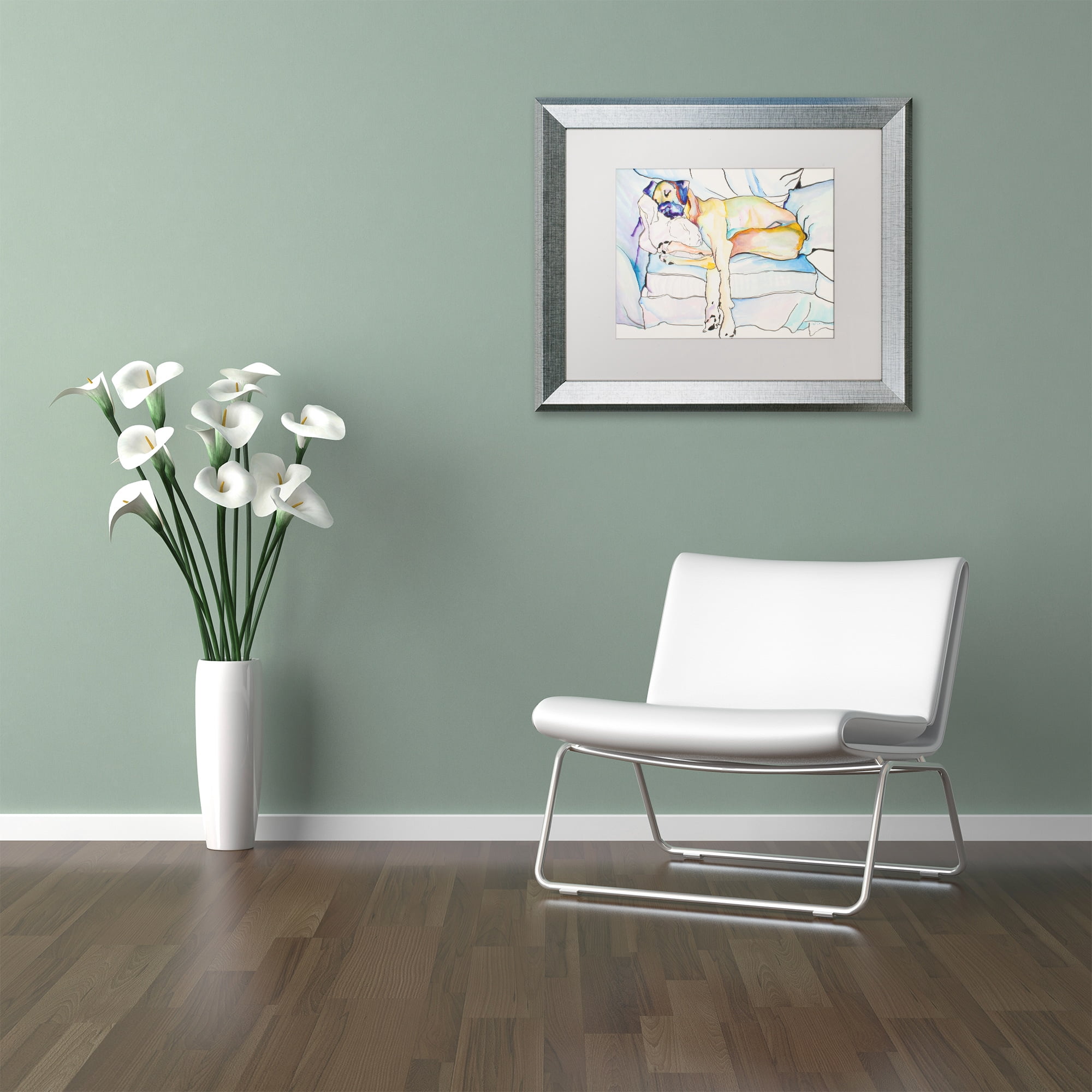 Trademark Fine Art "Sleeping Beauty" Canvas Art by Pat Saunders-White White Matte, Silver Frame