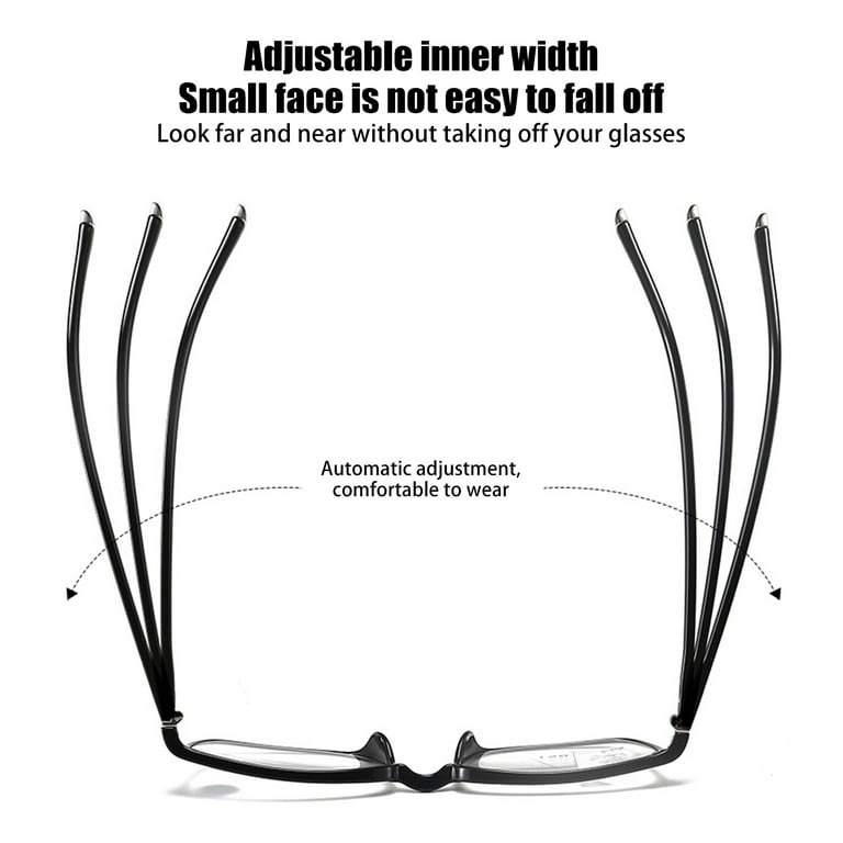 Progressive Multifocus Reading Glasses TR90 Blue Light Blocking Glasses for Women Men No Line Multifocal Readers with Clear Lenses