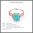 thumbnail image 5 of Gem Stone King 1.88 Ct Green Turquoise E-F Lab Grown Diamond 18K Rose Gold Plated Silver Ring (Size 5), 5 of 5