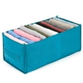 thumbnail image 2 of Gustave 12 Grids Wardrobe Clothes Organizer Washable Foldable Closet Drawer Organizers and Storage Non-Woven Clothes Compartment Storage Box for Jeans, Scarves, Shirts, Leggings "Blue", 2 of 10