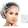 thumbnail image 1 of Disposable Waterproof Elastic Plastic Shower Cap Hair Coloring Caps 100pcs, 1 of 5