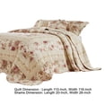 thumbnail image 5 of Rosle 3 Piece Queen Bedspread Set, Floral Print, Scalloped, Cream, Pink- Saltoro Sherpi, 5 of 6