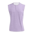 thumbnail image 2 of BRDFRL Sleeveless Shirts for Men Vintage Distressed V Neck Button Henley Gym Tops Purple L, 2 of 4