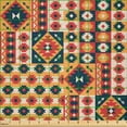 thumbnail image 2 of Ambesonne Ethnic Fabric by the Yard Microfiber, Geometric Motifs Arrows Art, 3 Yards, Dark Coral and Petrol Blue, 2 of 2