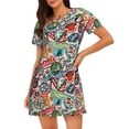 thumbnail image 1 of Fotbe Cute Nautical Bata de Dormir para Mujer con Estampado, Camisón de Algodón de Manga Corta, Ropa de Dormir Casual, 1 of 6
