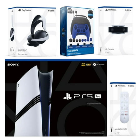 Sony Playstation 5 Pro with Pulse Elite Headset, PS5 Camera, Media Remote, and Pro Gamer Kit