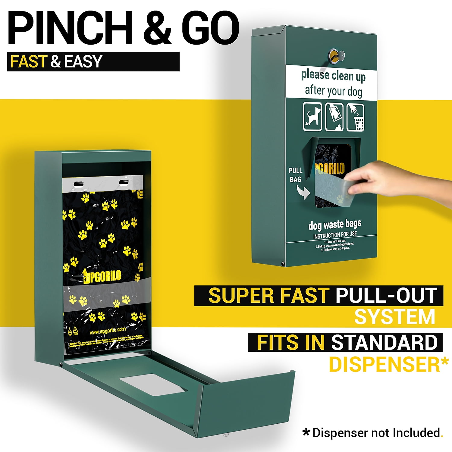 Flash Furniture Kessler Leak Proof Unscented Pet Waste Station Bags 100 Bags/Header 10 Headers/Pack
