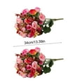 thumbnail image 3 of Vacemry under $5 Artificial Rose Buds, Three Head Fake Flower Blooms, Home Wedding Bouquet Filler, Decorative Arrangement for Vase Centerpiece Arch Table Mantel Display, 3 of 6