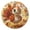 Gold, variant on Cartoon Turkey Maple Leaves Thanksgiving Round Wall Clock Silent Analog Battery Operated Gold Pointer Home Decor 9.84" Diameter