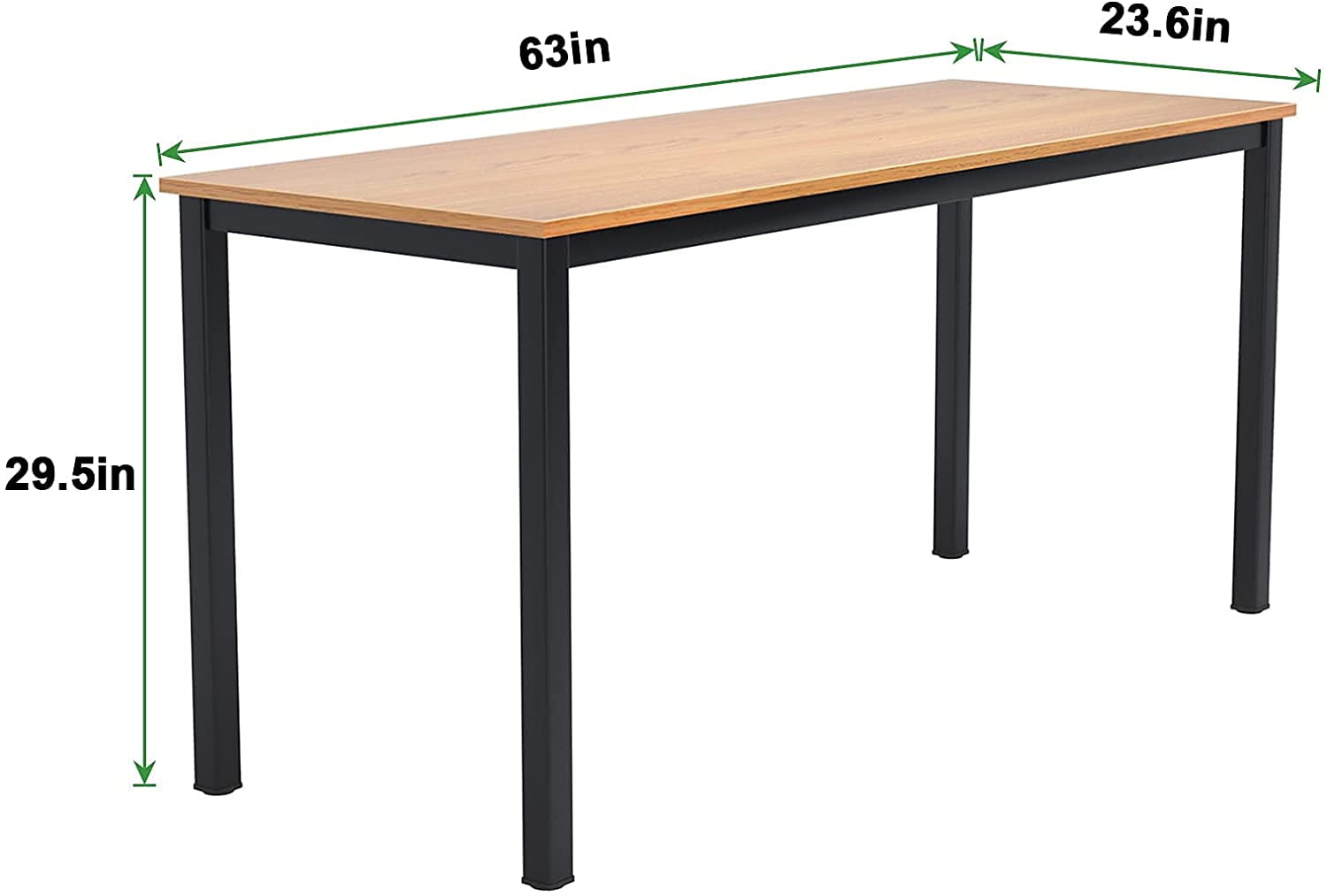 SogesPower Wood Office Desk Large Computer Desk with BIFMA Certification, Sturdy Office Writing Desk Home Office Desk Workstation Table, 63" Teak Black