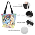 thumbnail image 4 of Kowoue Bluey Pattern Tote Bag Aesthetic Shoulder Bag, Grocery Tote with Shoulder Straps, Large Collapsible Tote with Protective Foam Lining, 4 of 6