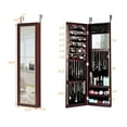 thumbnail image 2 of Costway Armoire à Bijoux Murale et de Porte avec Miroir, Armoire de Rangement, Organisateur, Brun, 2 of 10