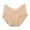 Khaki, variant on Womens High Rise Seamless Briefs V Cut Waist Panties Tummy Control Underwear for Women Daily