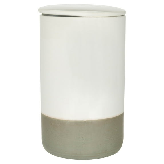 3R Studios White and Gray Stoneware Canister