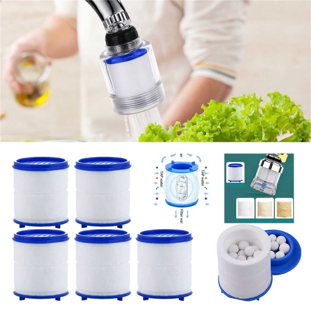 Decoration 5PCS Sink Filter Cartridges Water Faucet Universal Bathroom Sink Filter Faucet Ffilter Cartridges Bathroom Sink Faucet Water Purifier Cartridges
