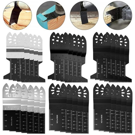 

MTFun 30 Pack Oscillating Saw Blades Wood and Bi Metal Cutting Quick Release Premium Multitool Blades Kit