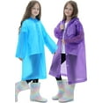 thumbnail image 1 of PinesC 2 Pack Imperméables pour Enfants, Ponchos de Pluie Réutilisables avec Capuche et Manches Imperméables pour Garçons et Filles, 1 of 5