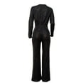 thumbnail image 5 of Wlynlyn Womens 2 Piece Outfit Long Sleeve Party Sequins Tops High Waisted Wide Leg Pants Evening Sparkly Suit, 5 of 9