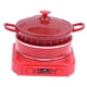 thumbnail image 3 of Estufa de inducción con olla a escala 1/12, mini electrodoméstico de cocina realista para escenas de casas de muñecas, accesorios para aficionados. Rojo, 3 of 10